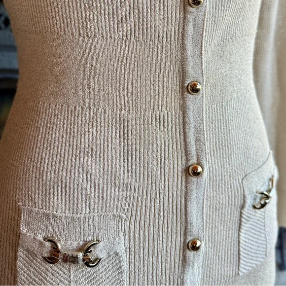 White House Black Market Cardigan | Size Small | Neutral Knit Sweater - Picture 5 of 8